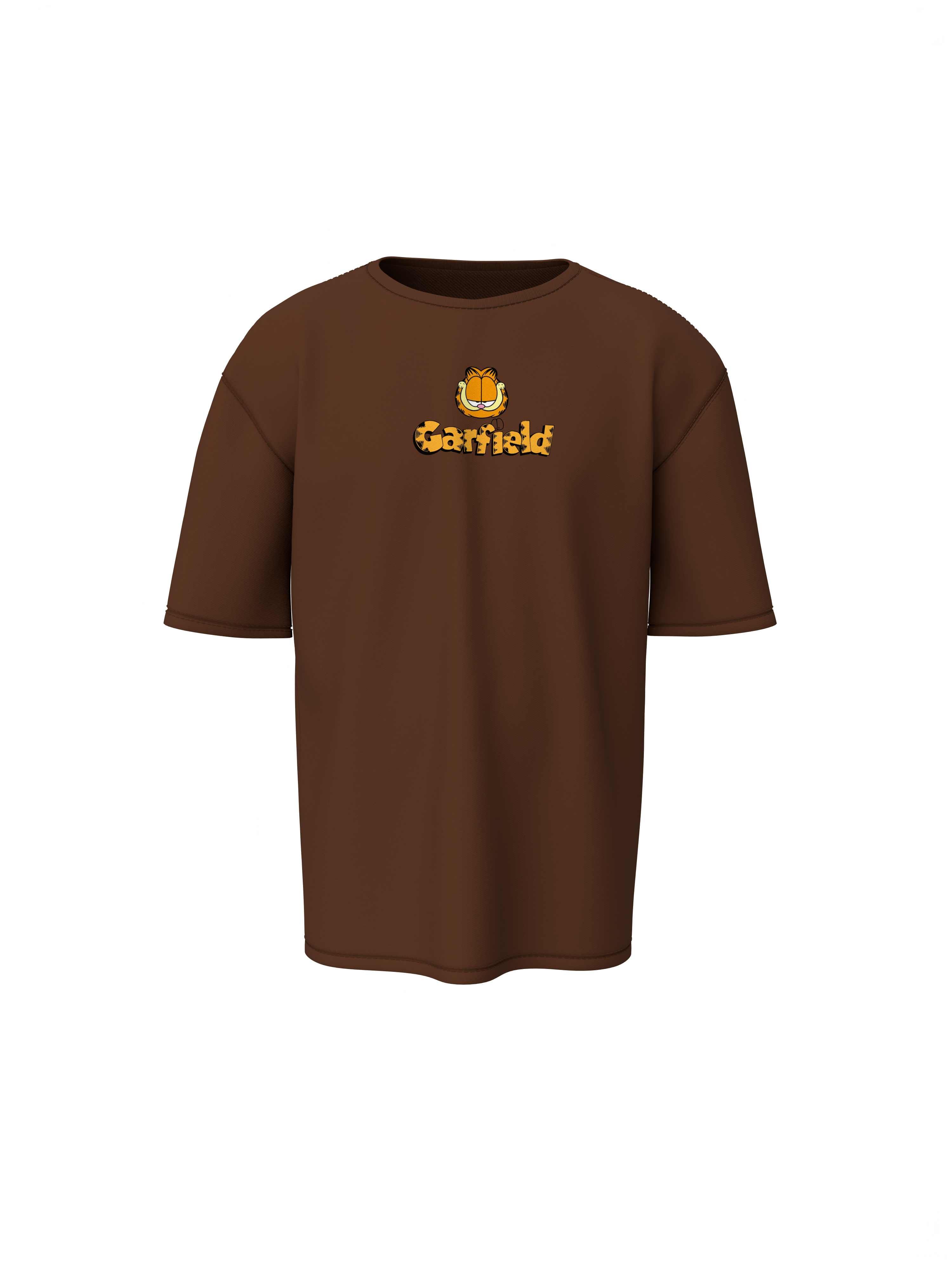 Garfield Cartoon Unisex Brown Oversized T-Shirt
