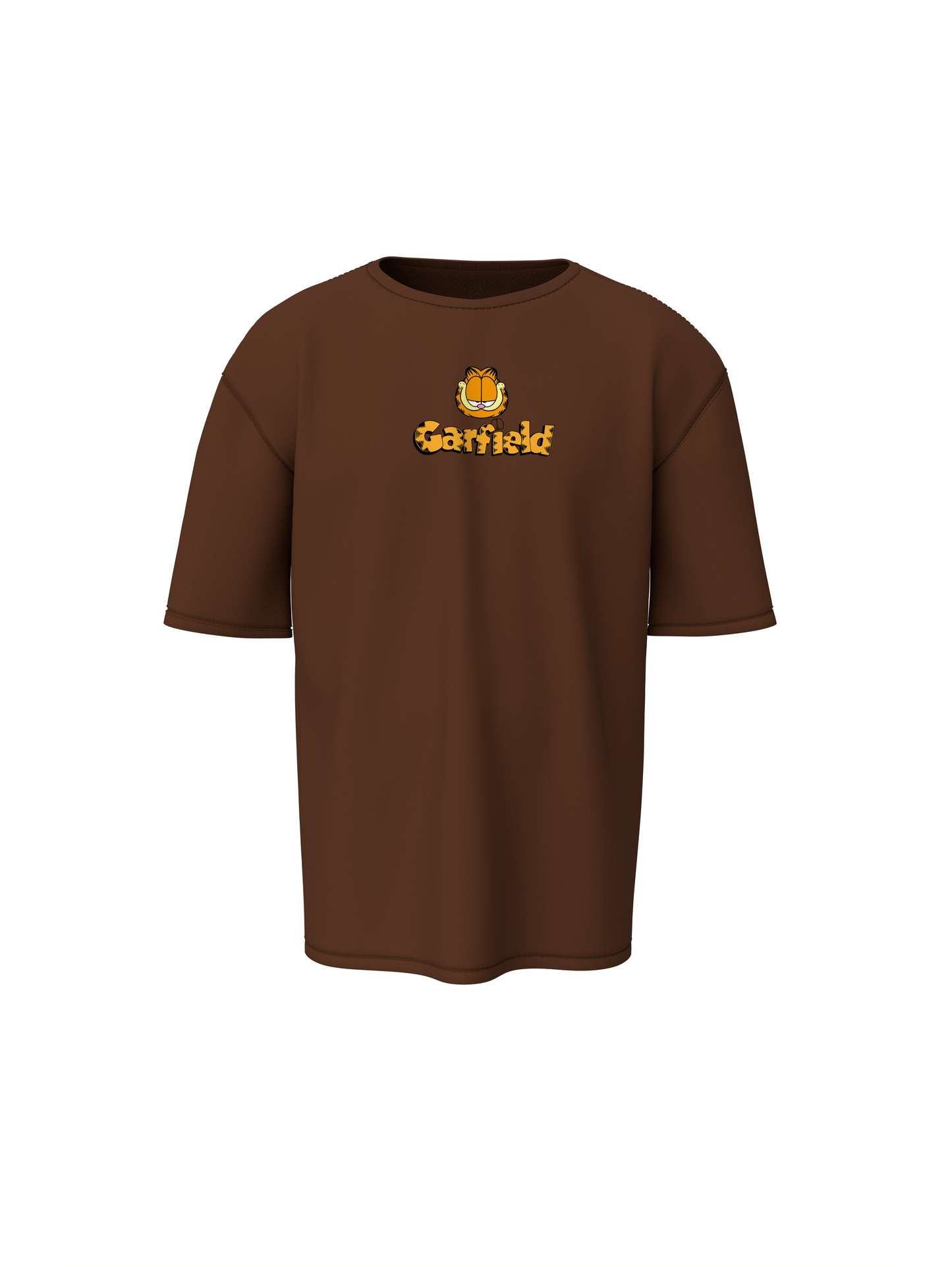 Brown Garfield Oversized T-Shirt Stylish Graphic Fun T-Shirt
