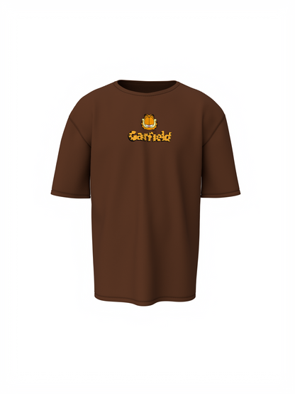Brown Garfield Oversized T-Shirt Stylish Graphic Fun T-Shirt