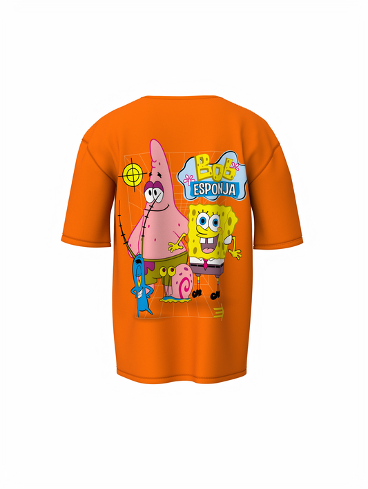 Bob Esponja Oversized T-Shirt Trendy SpongeBob Graphic Tee