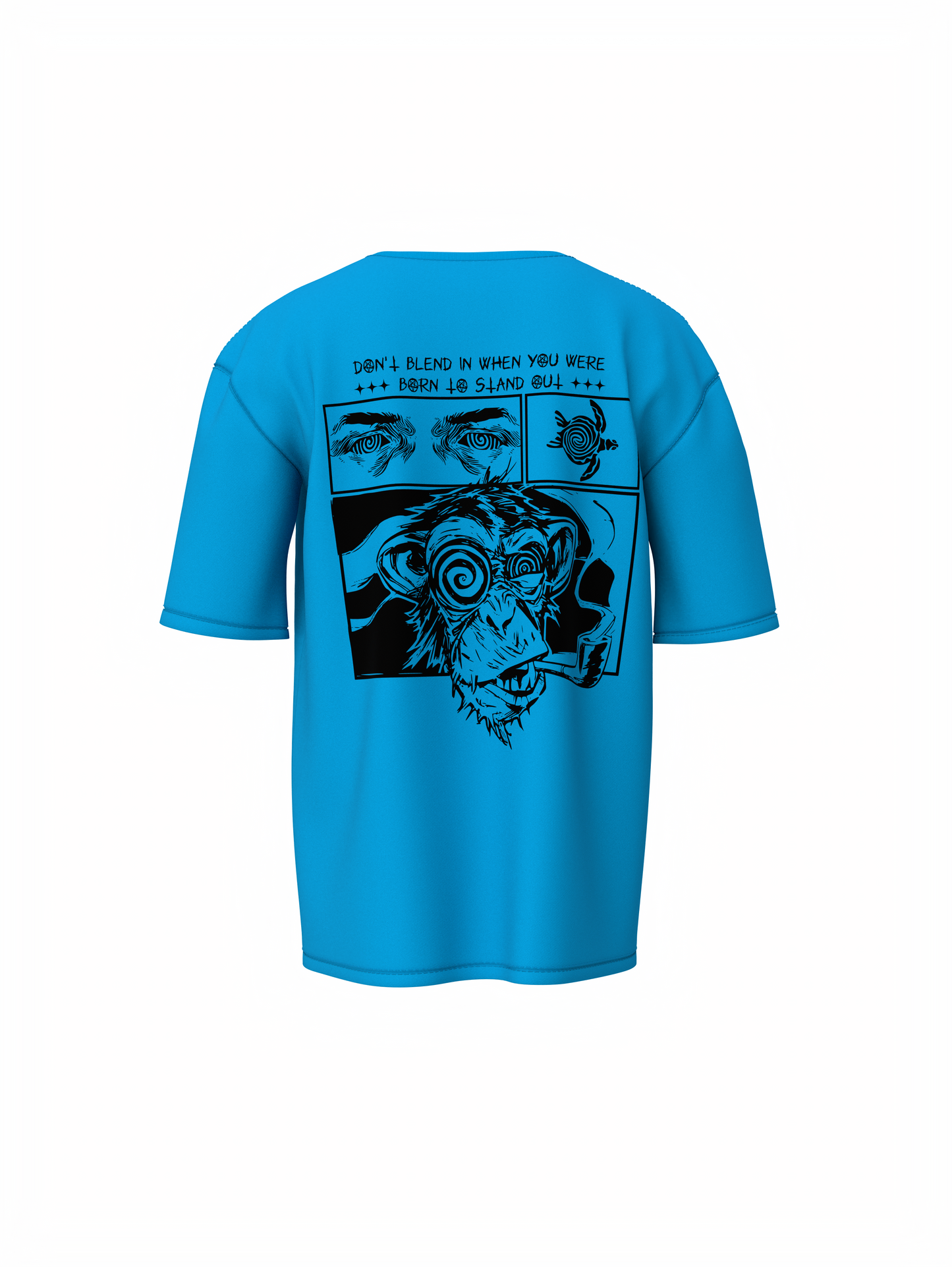 Monkey Graphic Unisex Sky Blue Oversized T-Shirt Bold Design