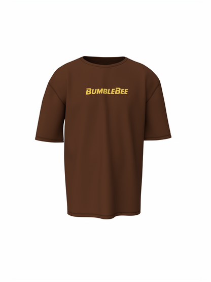 Bumblebee Unisex Brown Oversized T-Shirt, Baggy Tee