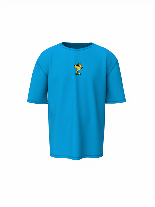 Cool Snoopy Unisex Sky Blue Oversized T-Shirt, Chill Vibes