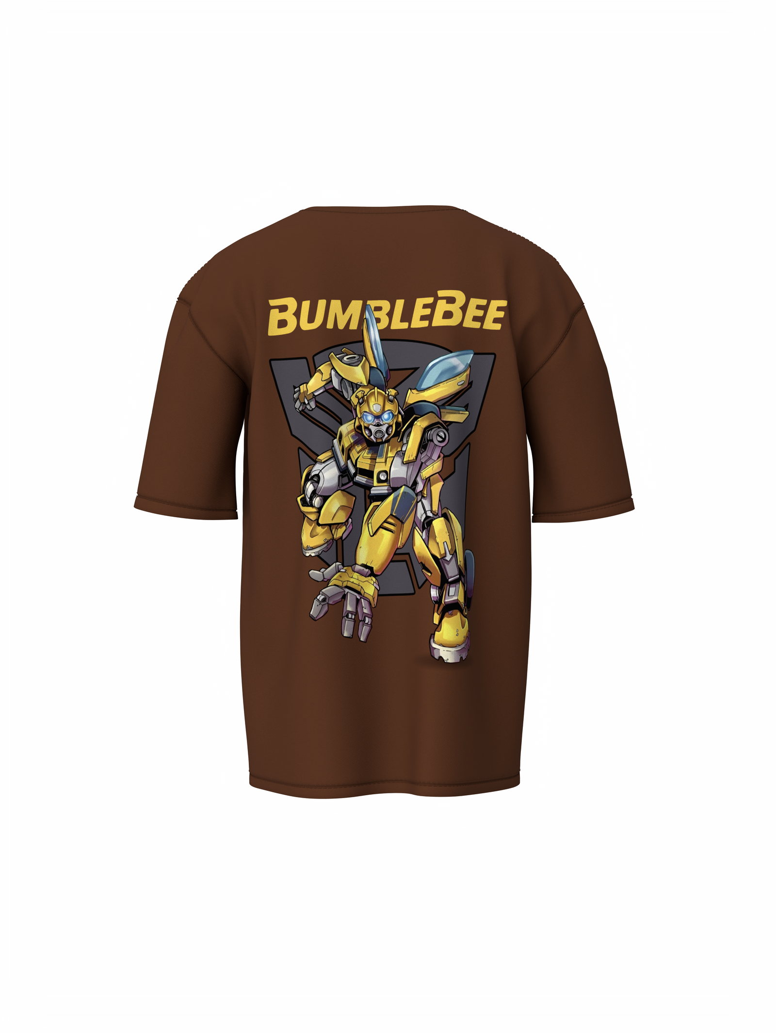 Bumblebee Unisex Brown Oversized T-Shirt, Baggy Tee