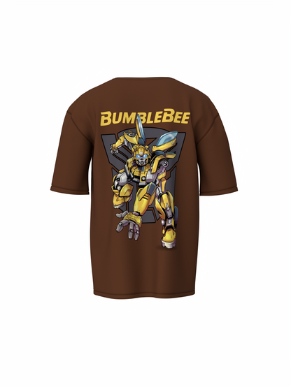 Bumblebee Unisex Brown Oversized T-Shirt, Baggy Tee