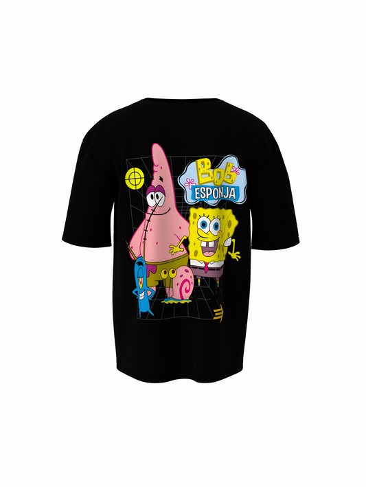 Bob Esponja Oversized T-Shirt Trendy SpongeBob Graphic Tee