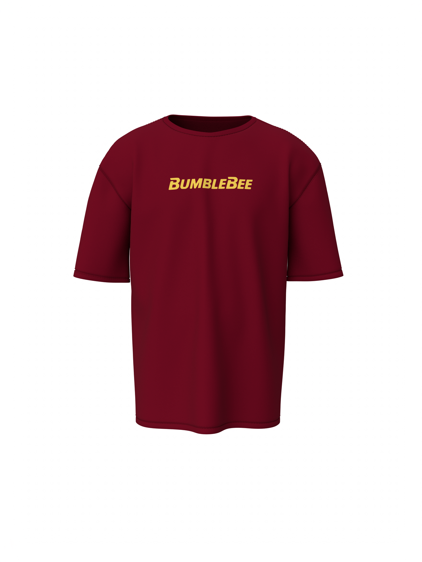 Bumblebee Unisex Maroon Oversized T-Shirt, Baggy Tee