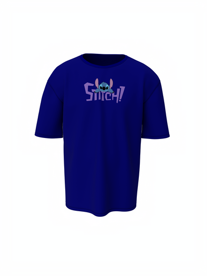 Lio Stitch Unisex Blue Oversized T-Shirt Baggy & Comfortable