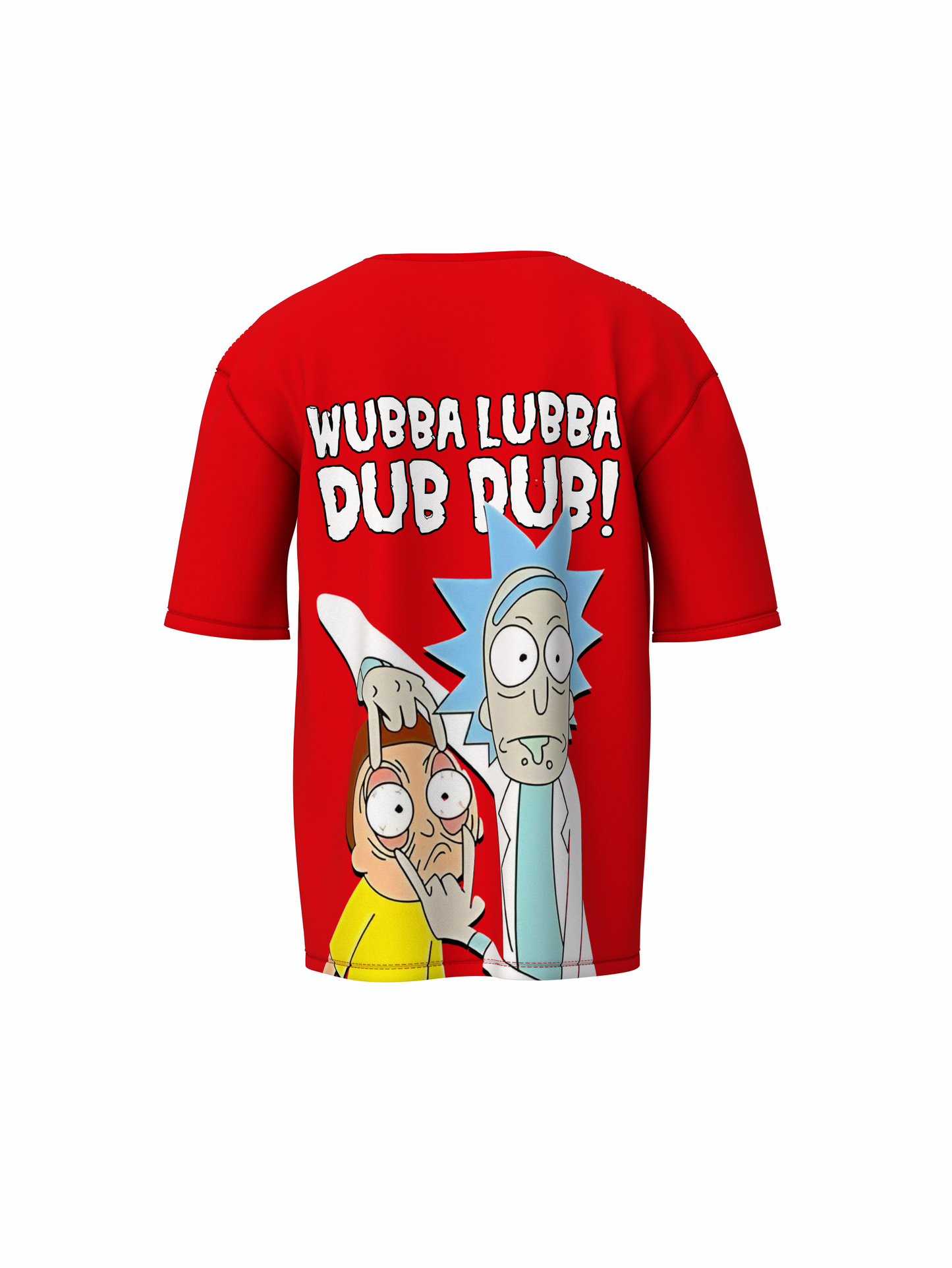 Ricky & Morty Cartoon Red Oversized T-Shirt for Streetwear