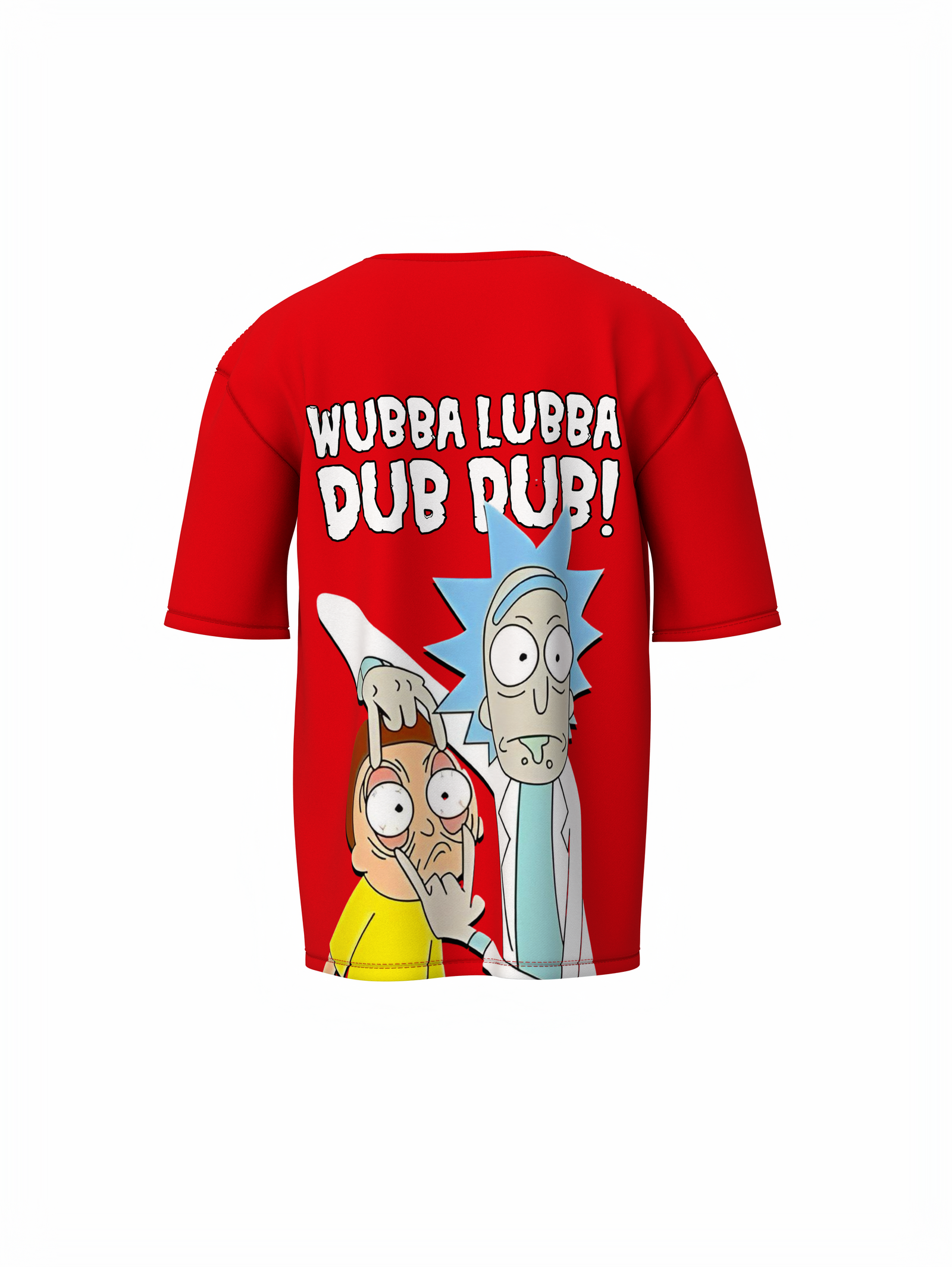 Ricky & Morty Cartoon Red Oversized T-Shirt for Streetwear