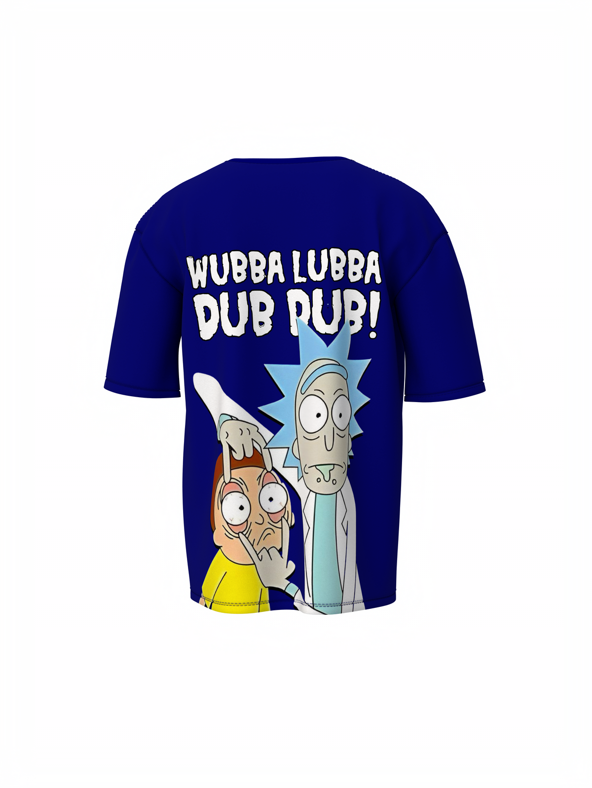Ricky & Morty Cartoon Unisex Blue Oversized T-Shirt