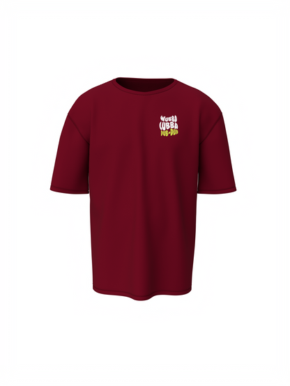 Ricky & Morty Cartoon Maroon Oversized T-Shirt for Streetwear