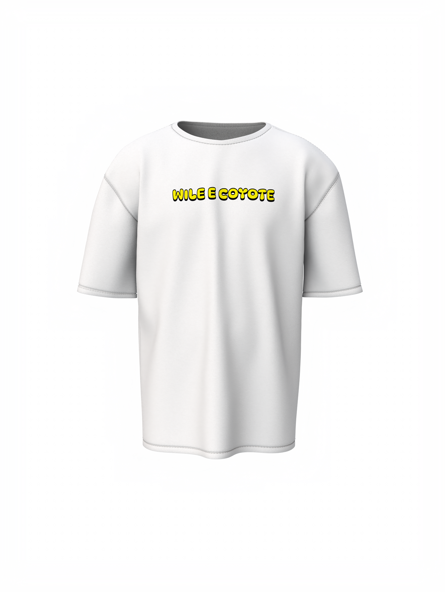 Wile E Coyote White Oversized T-Shirt for Street Fashion Wear