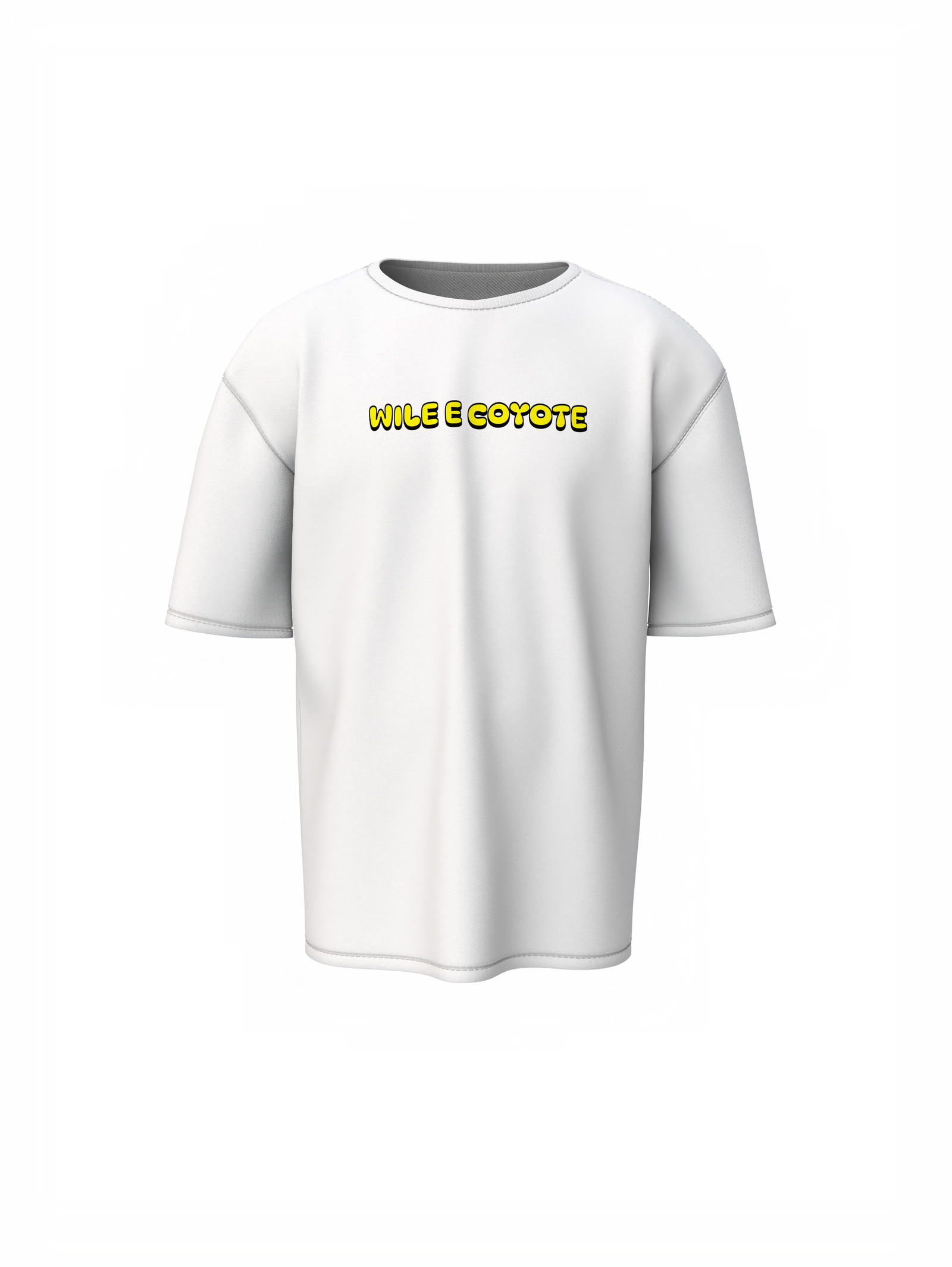 Wile E Coyote White Oversized T-Shirt for Street Fashion Wear