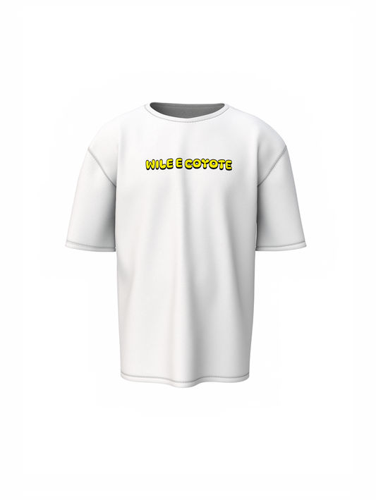Wile E Coyote White Oversized T-Shirt for Street Fashion Wear