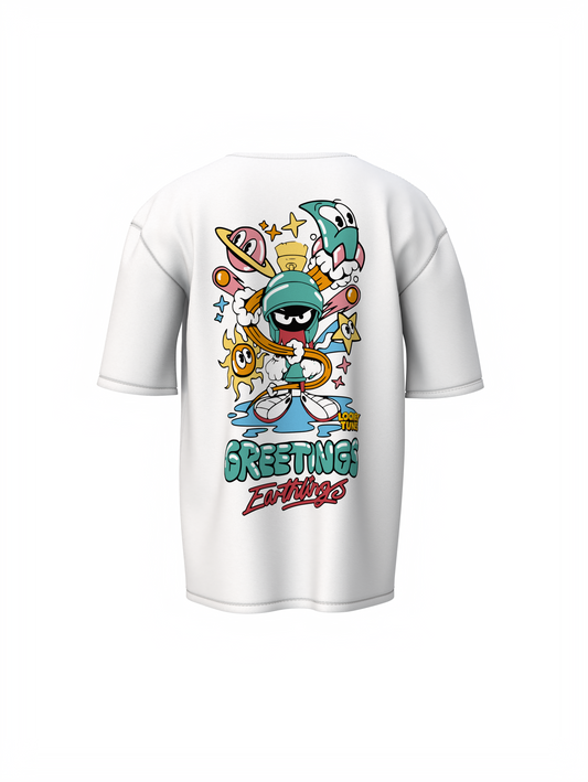 Greetings Earthlings Oversized T-Shirt Trendy Streetwear