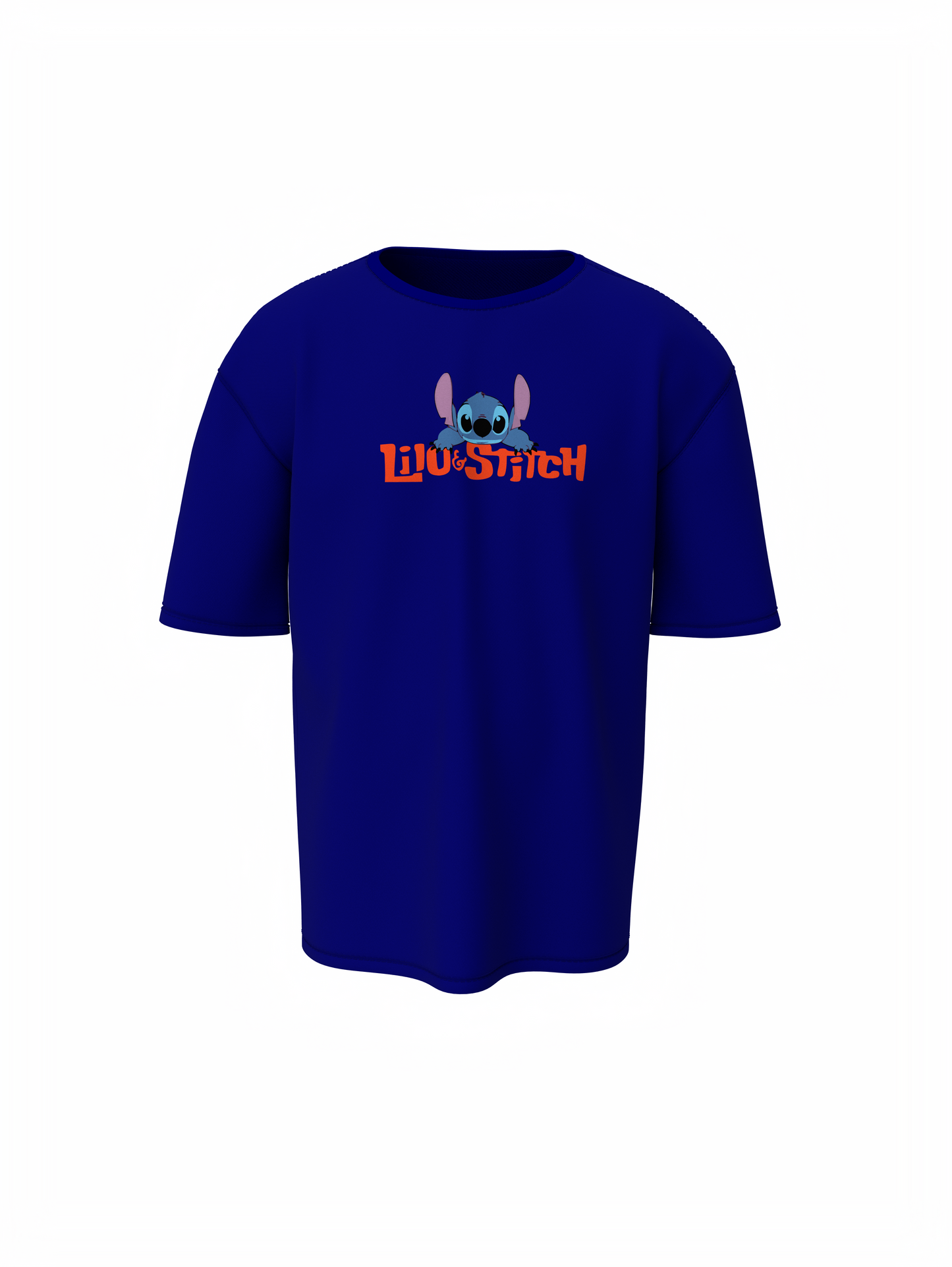 Lio Stitch Unisex Blue Oversized T-Shirt,baggy t-shirt