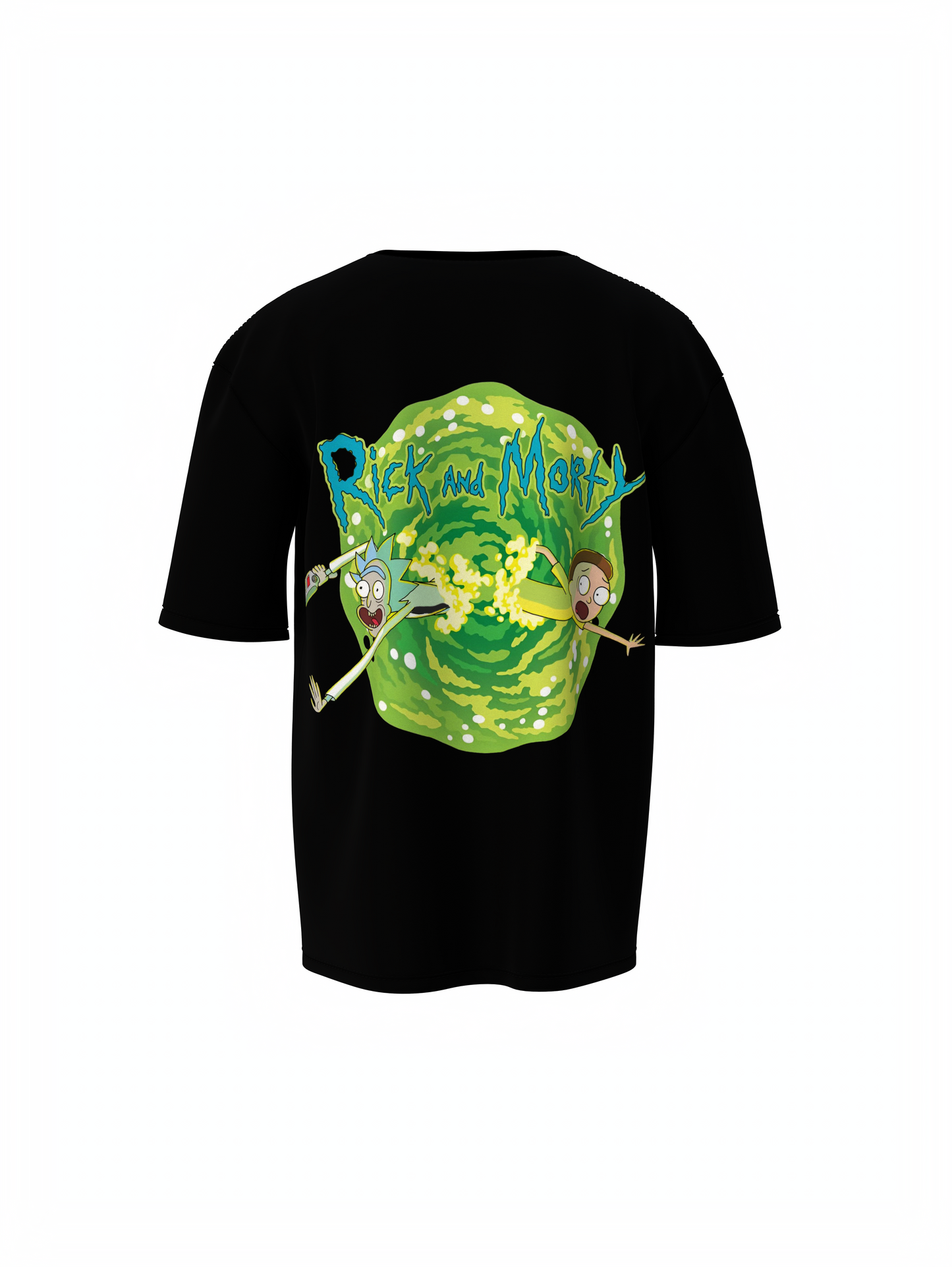 Morty Cartoon Unisex Black Oversized T-Shirt – Bold Design