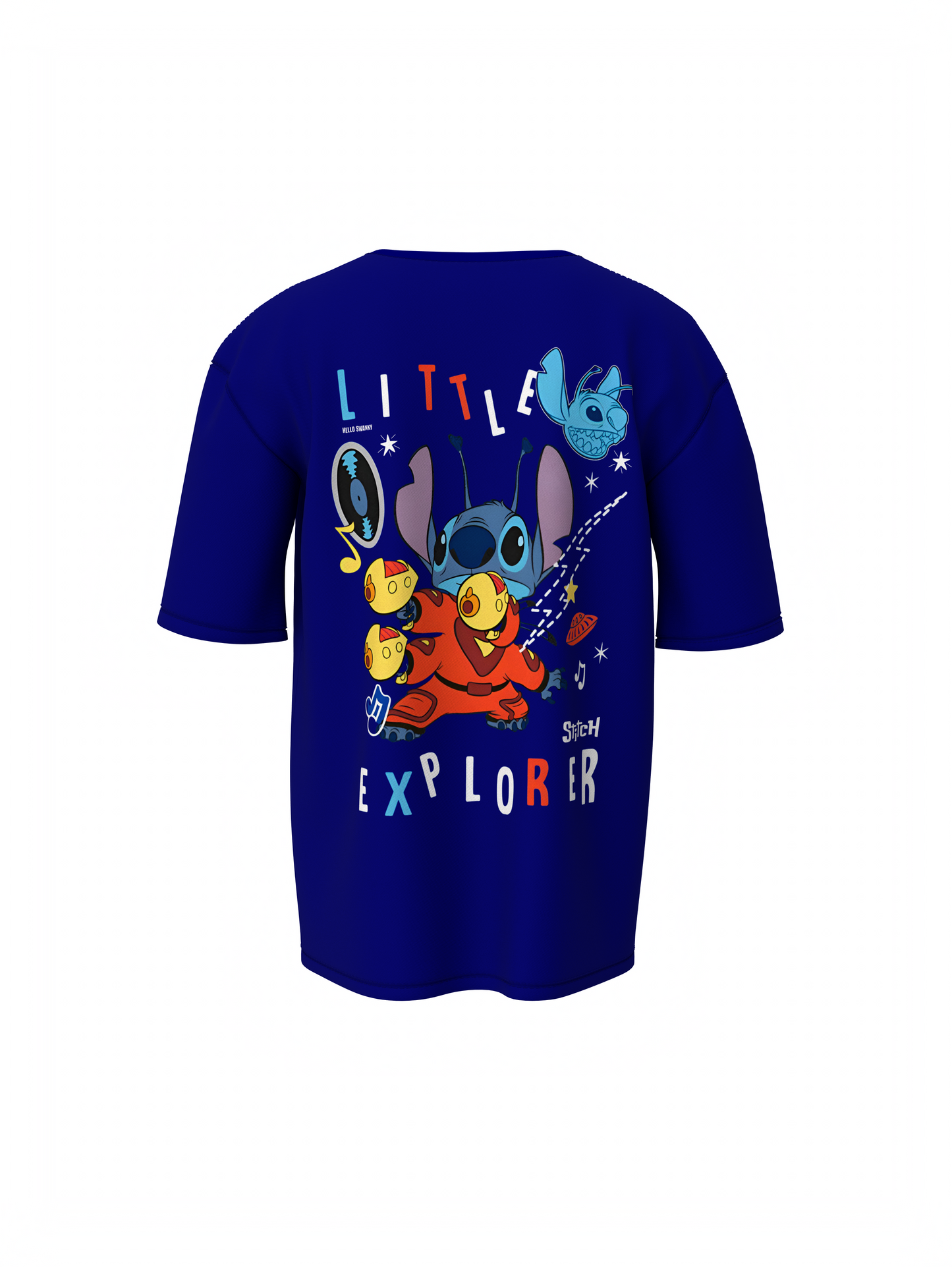 Lio Stitch Unisex Blue Oversized T-Shirt,baggy t-shirt