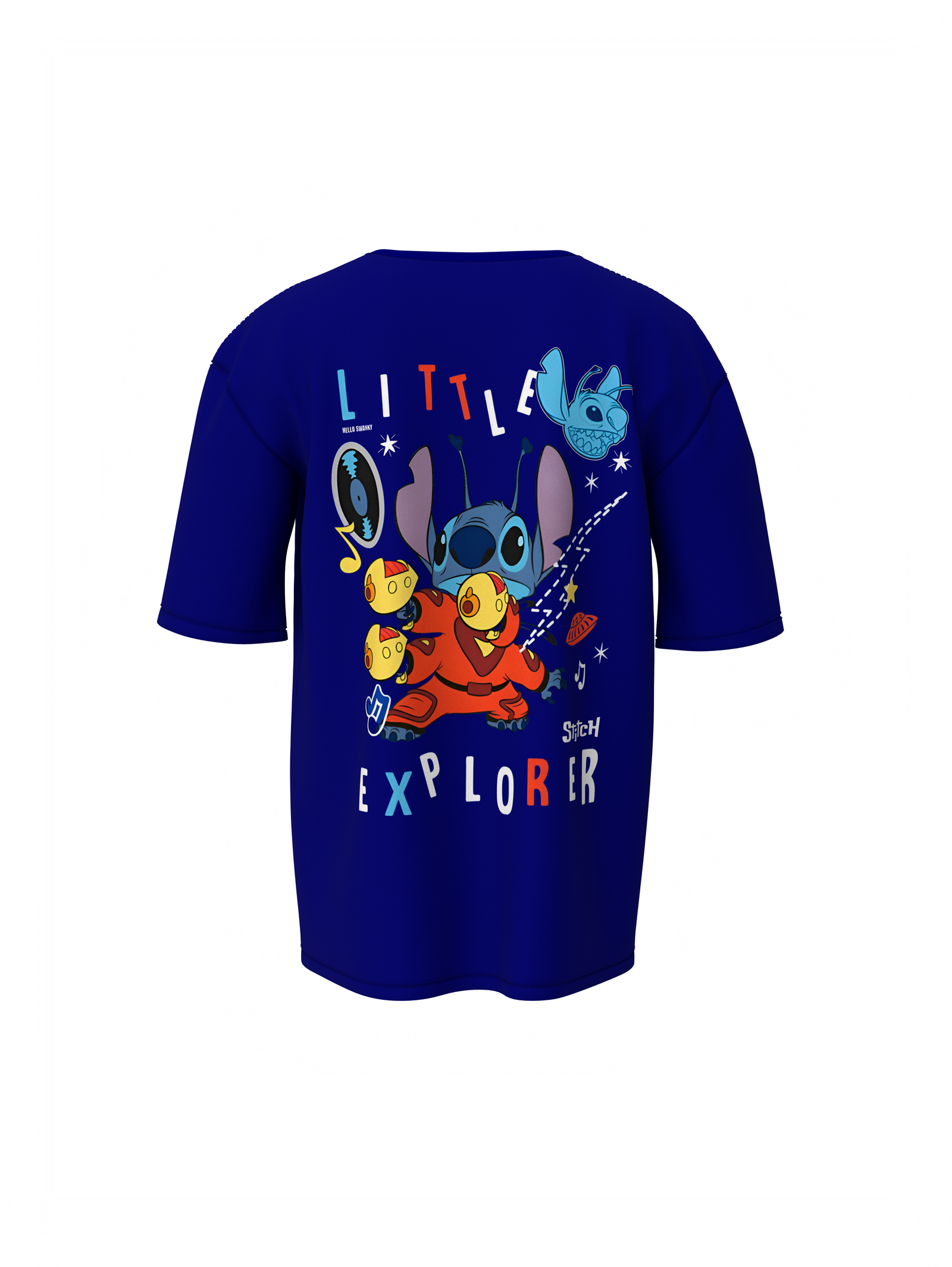 Lio Stitch Unisex Blue Oversized T-Shirt,baggy t-shirt