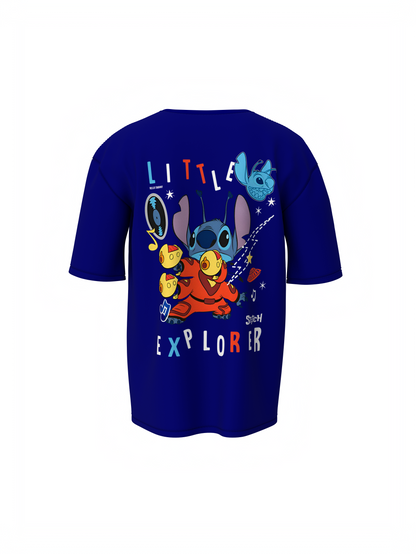 Lio Stitch Unisex Blue Oversized T-Shirt,baggy t-shirt