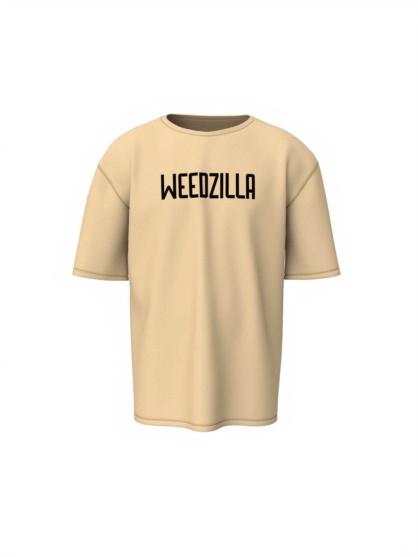 Weedzilaa Beige Oversized T-Shirt for Daily Casual Wear