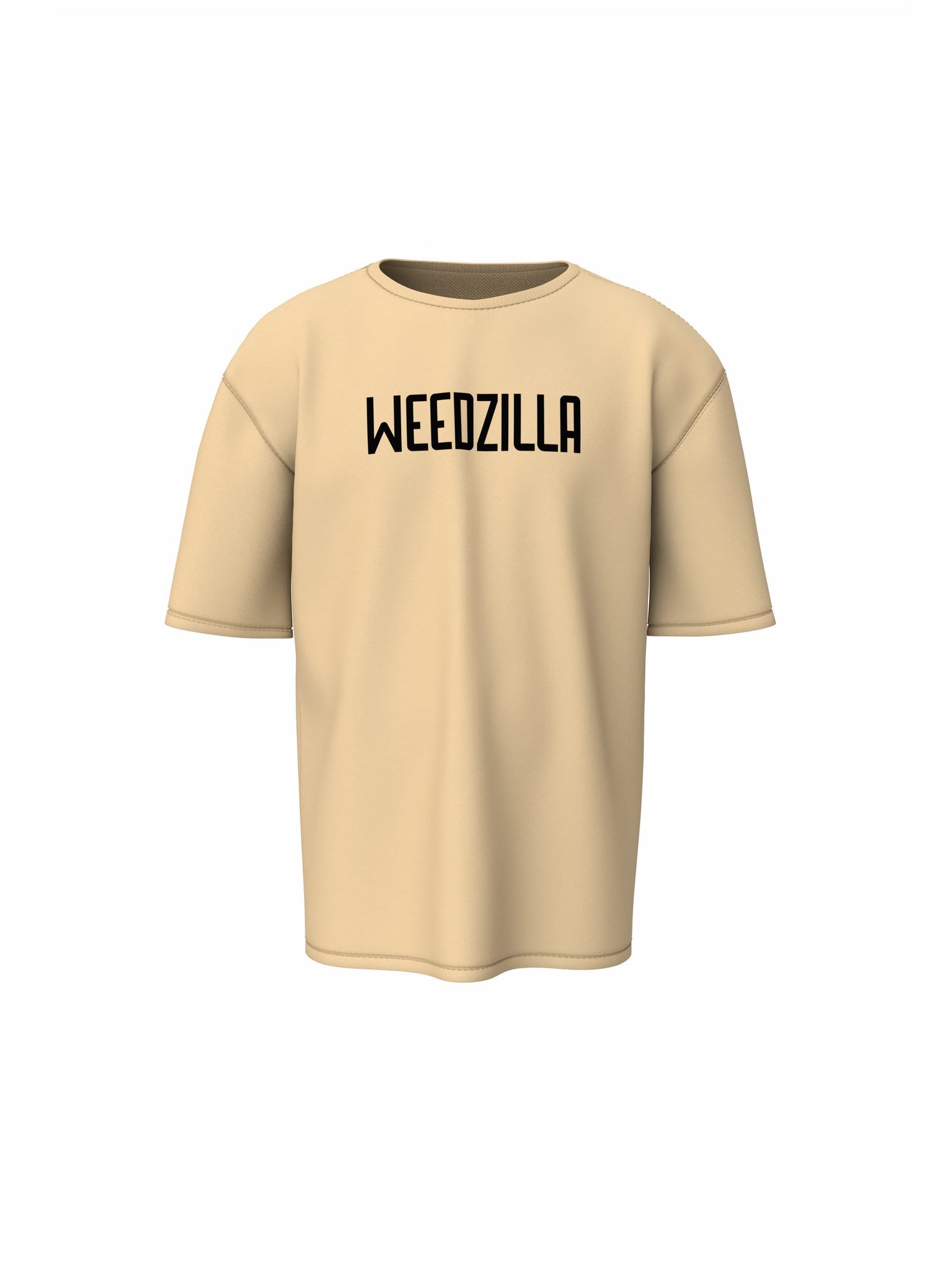 Weedzilaa Beige Oversized T-Shirt for Daily Casual Wear