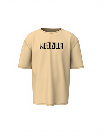 Weedzilaa Beige Oversized T-Shirt for Daily Casual Wear
