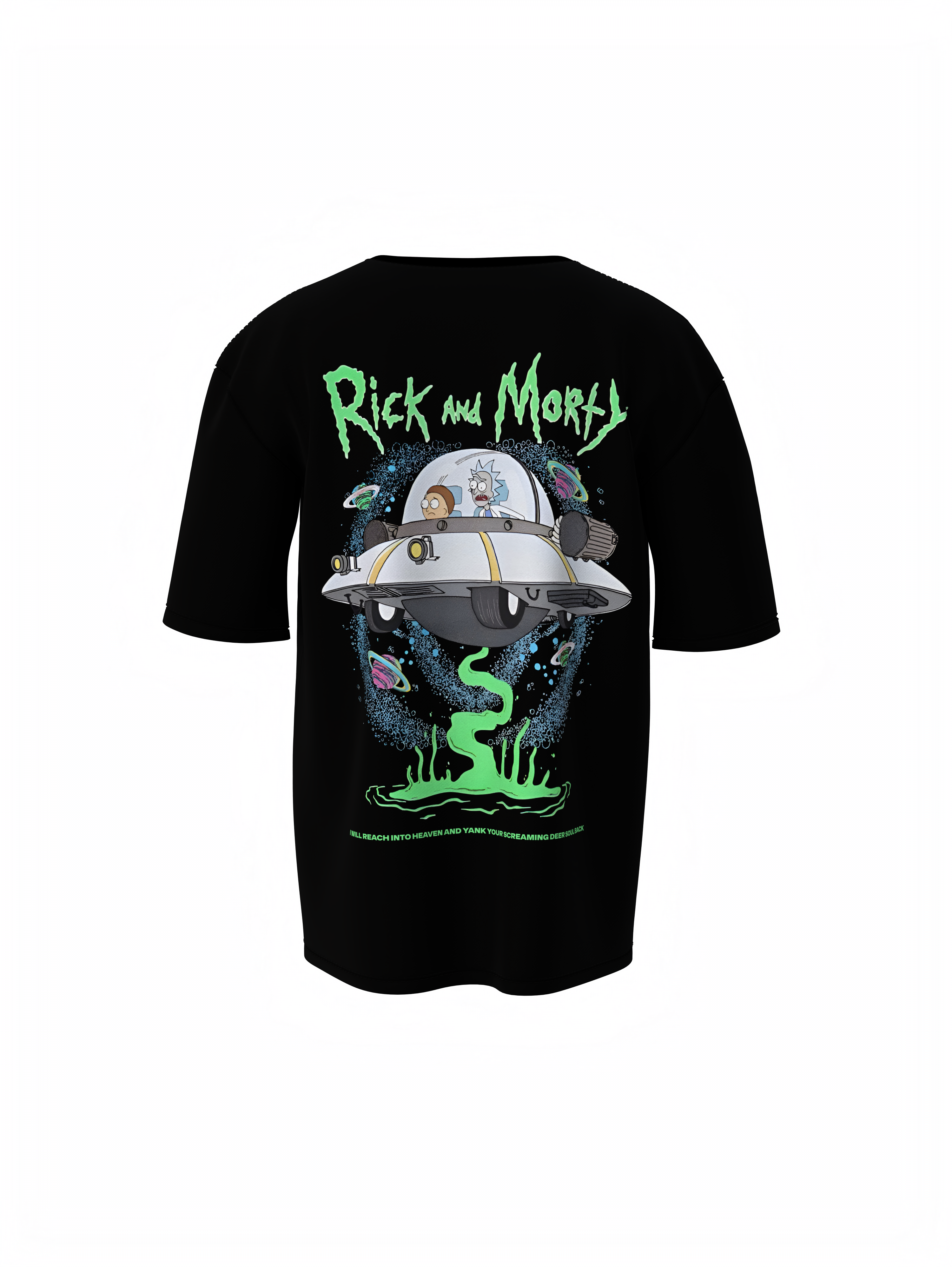 4000 Ricky Ricky Cartoon Unisex Black Oversized T-Shirt, Bold Prints – Hello ...