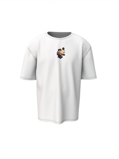 Pluto Dog White Oversized T-Shirt – Fun Streetwear Graphic