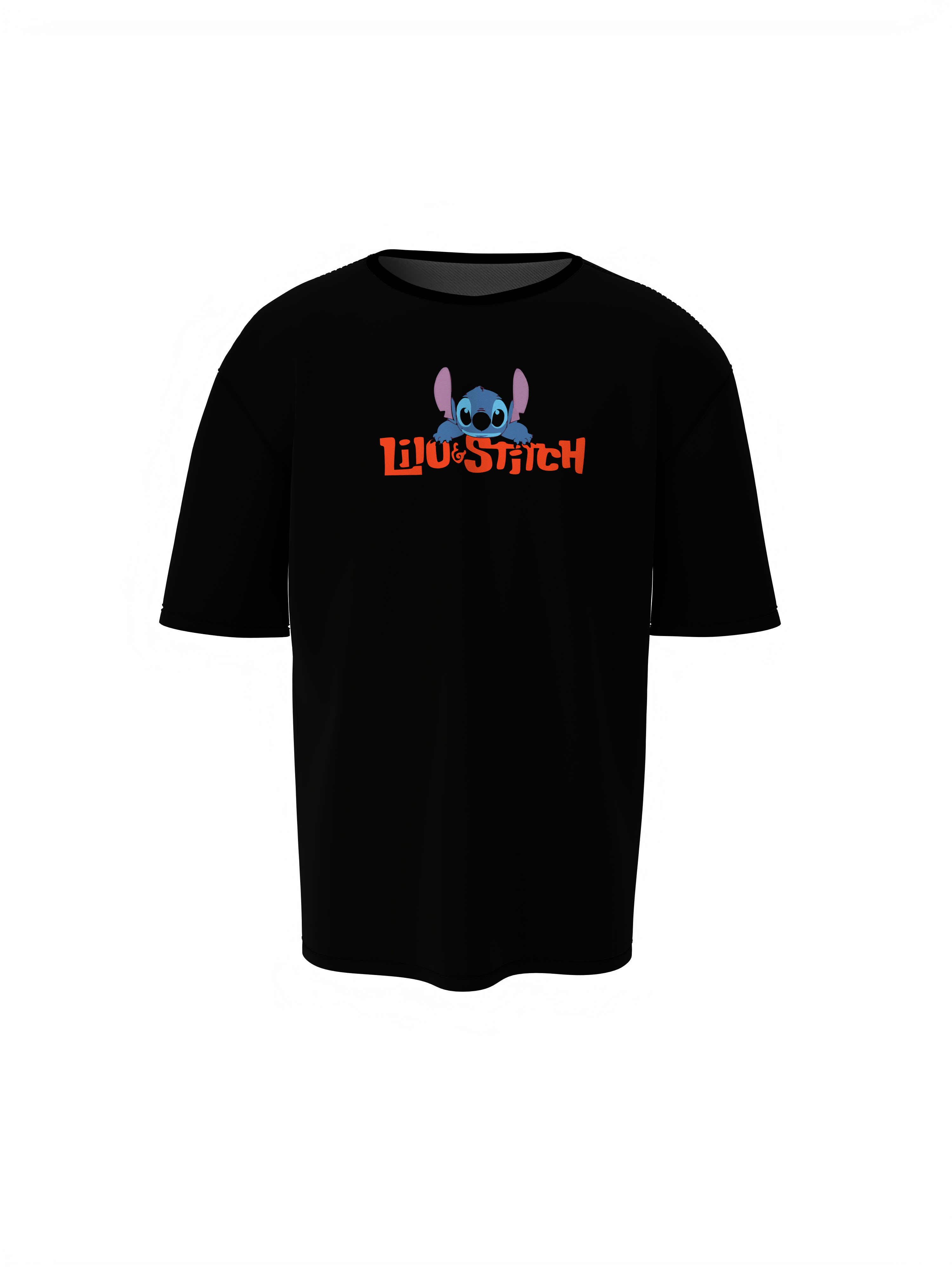 Lio Stitch Unisex Black Oversized T-Shirt