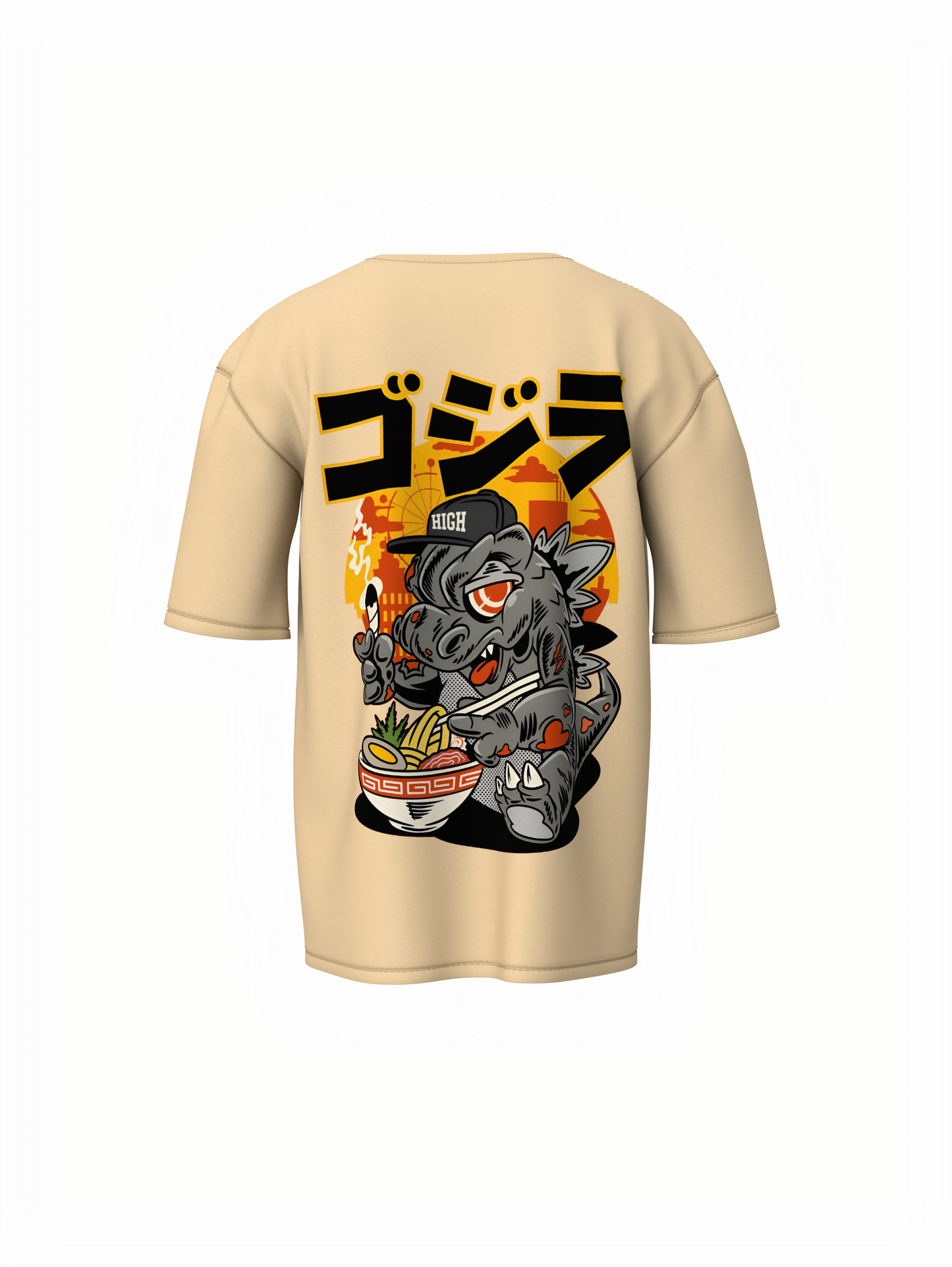 Weedzilaa Beige Oversized T-Shirt for Daily Casual Wear