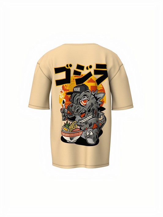 Weedzilaa Beige Oversized T-Shirt for Daily Casual Wear