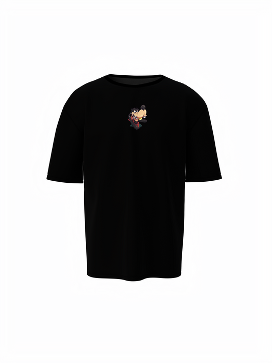 Pluto Dog Black Oversized T-Shirt – Bold Streetwear Graphic