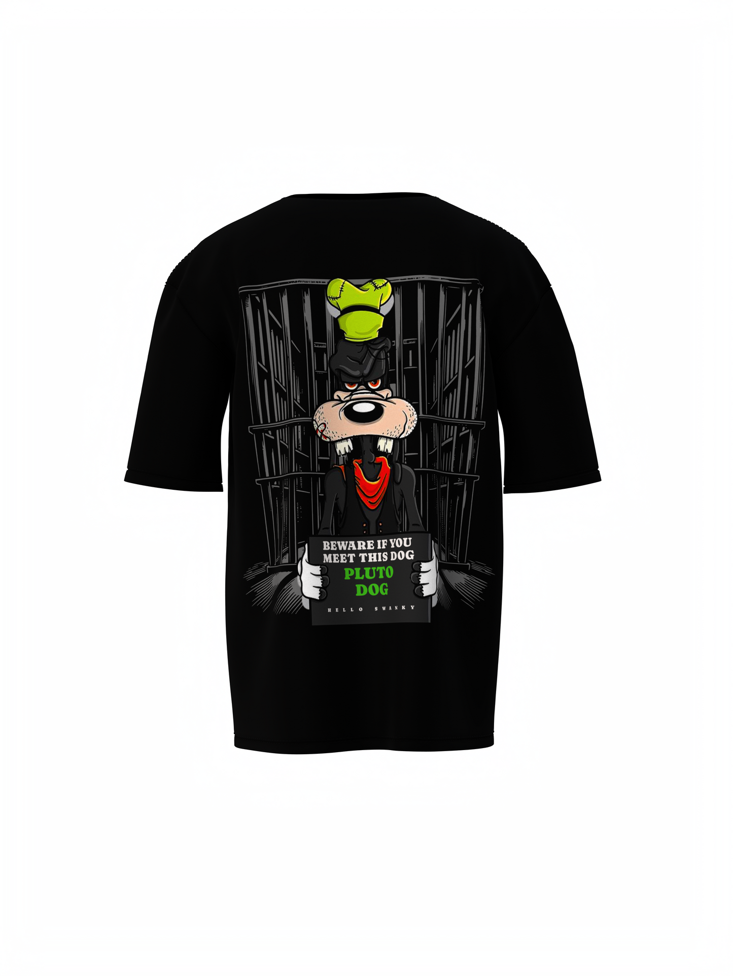 Pluto Dog Black Oversized T-Shirt – Bold Streetwear Graphic