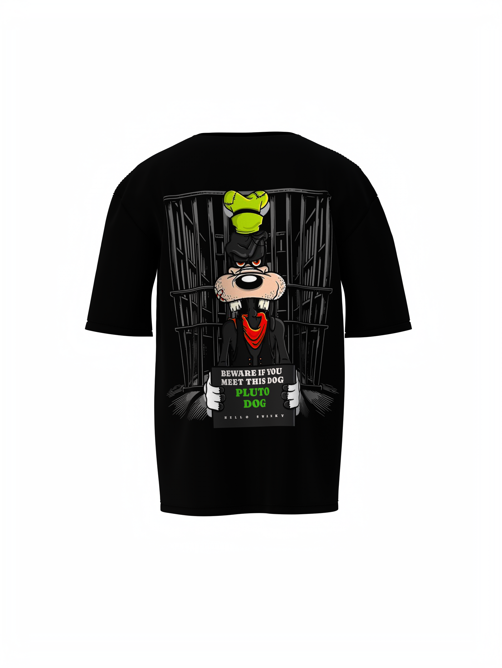 Pluto Dog Black Oversized T-Shirt – Bold Streetwear Graphic