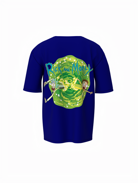 Morty Cartoon Unisex Blue Oversized T-Shirt – Bold Design