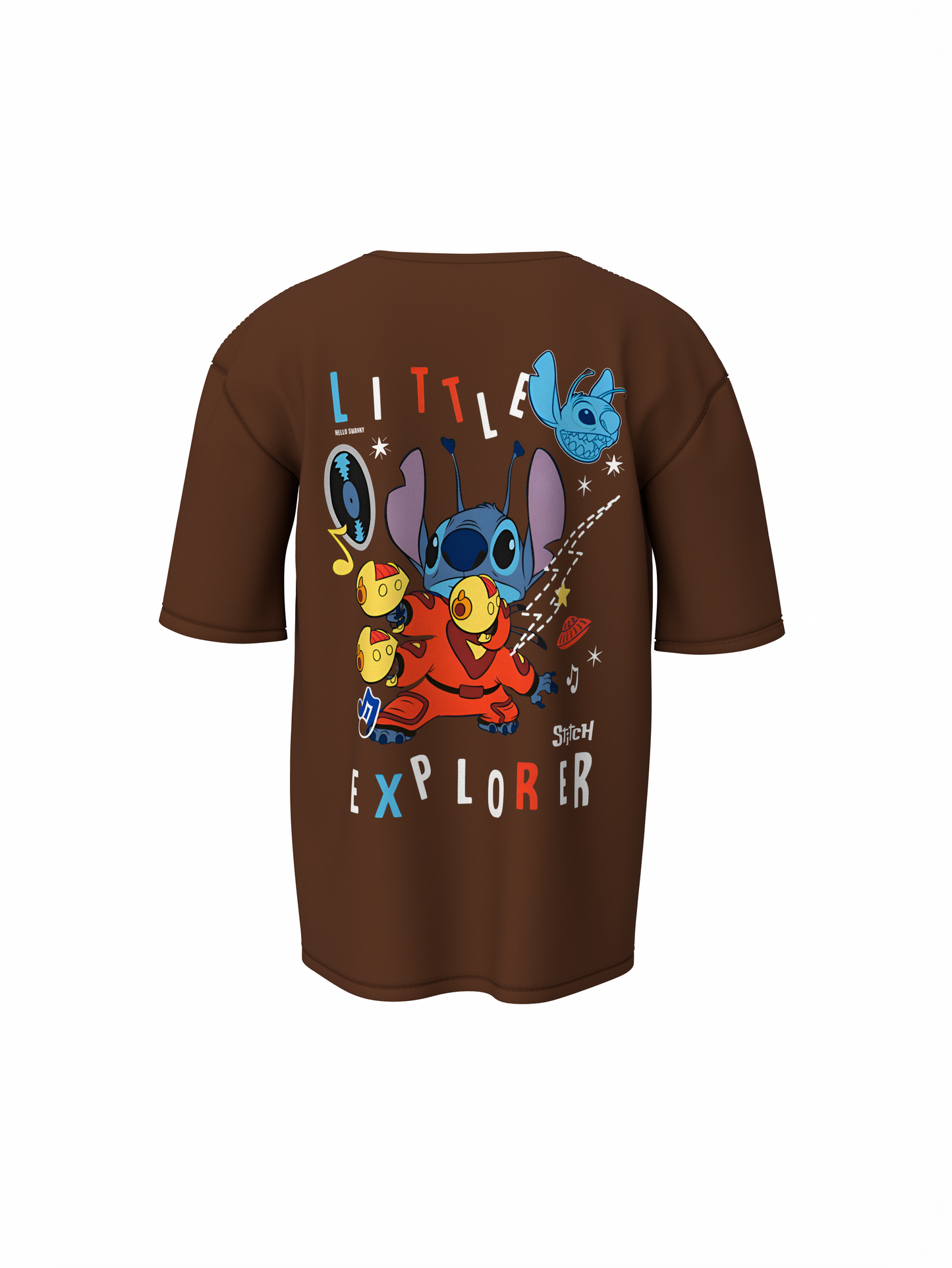 Lio Stitch Unisex Brown Oversized T-Shirt Baggy & Comfortable