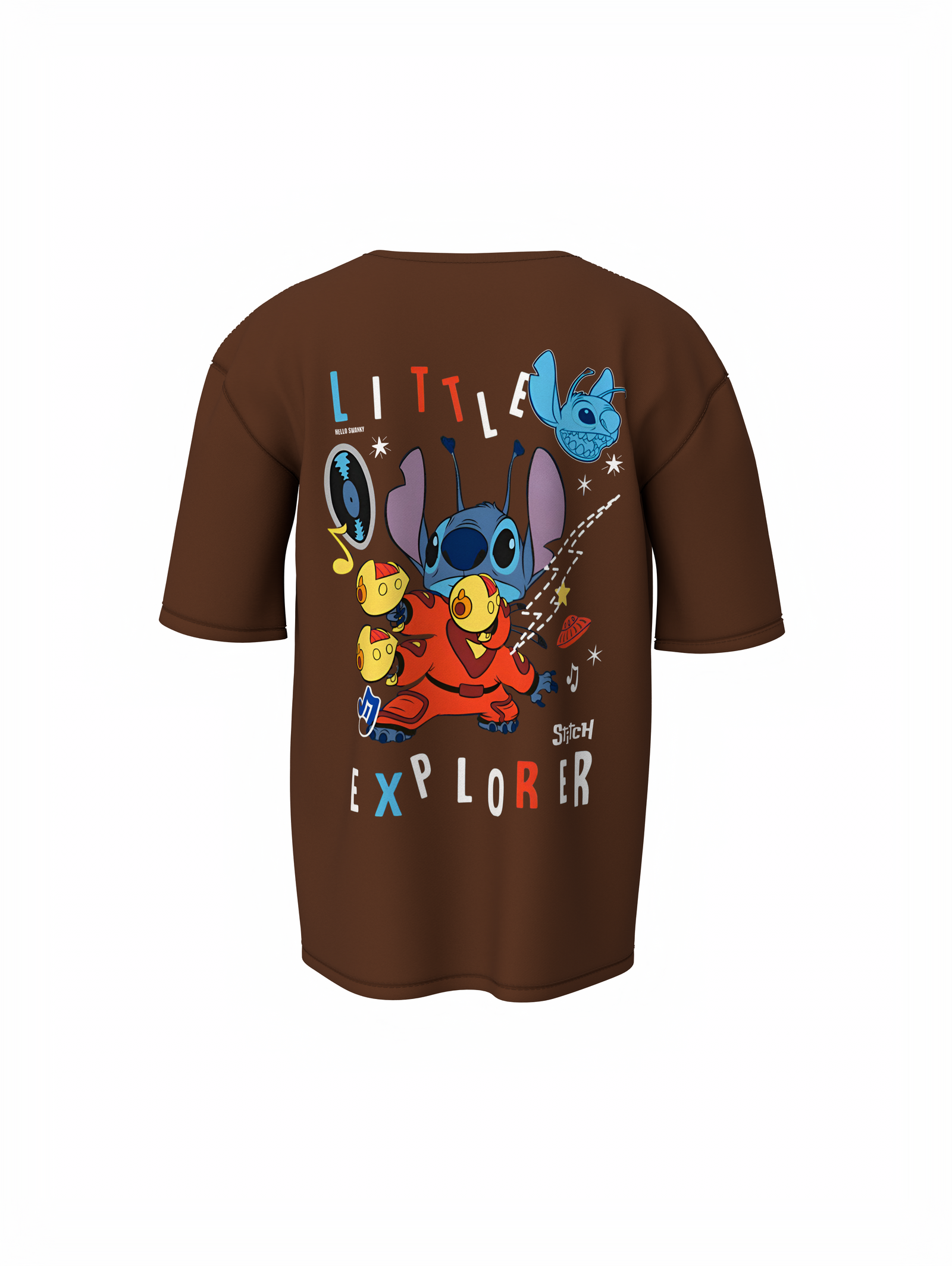 Lio Stitch Unisex Brown Oversized T-Shirt Baggy & Comfortable
