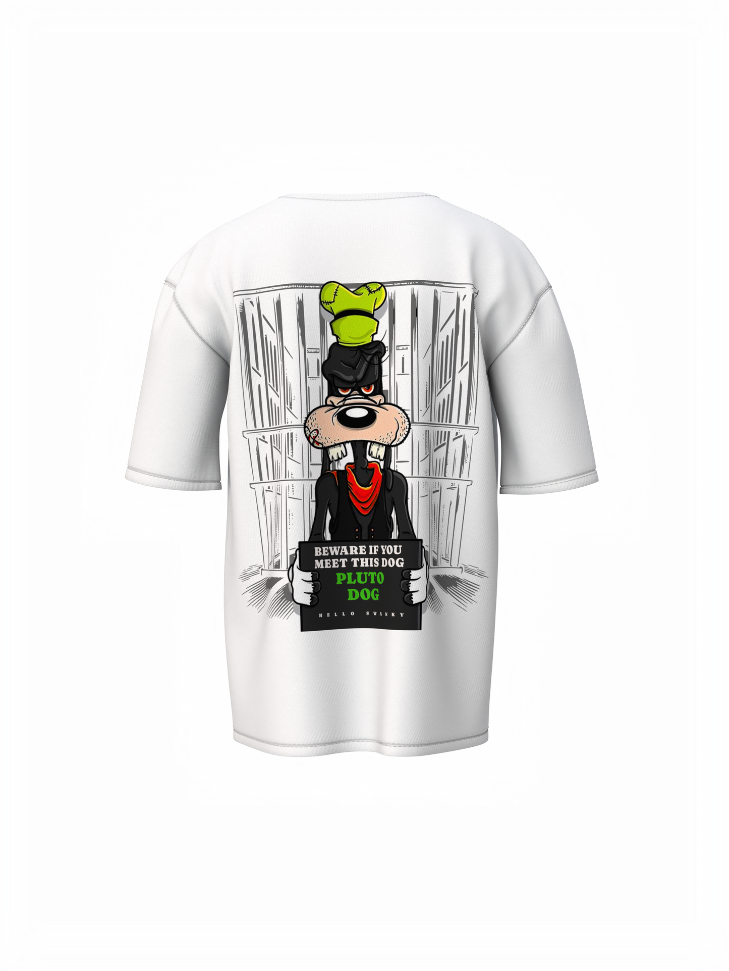 Pluto Dog White Oversized T-Shirt – Fun Streetwear Graphic