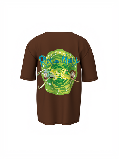 Morty Cartoon Unisex Brown Oversized T-Shirt – Bold Design