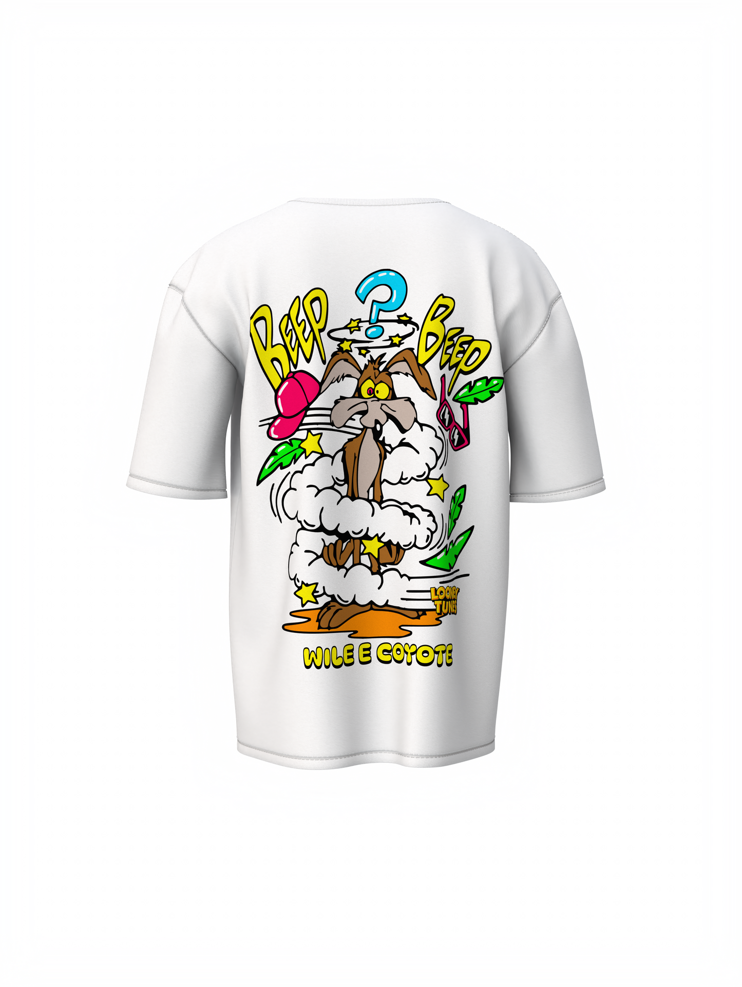 Wile E Coyote White Oversized T-Shirt for Street Fashion Wear