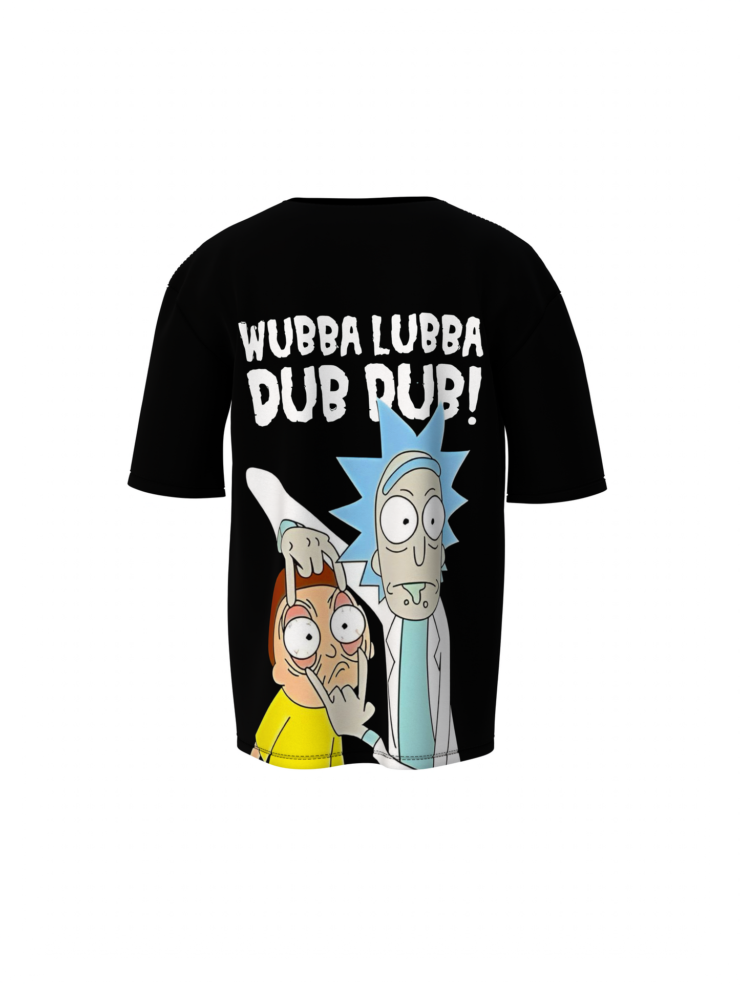 Ricky & Morty Cartoon Black Unisex Oversized T-Shirt