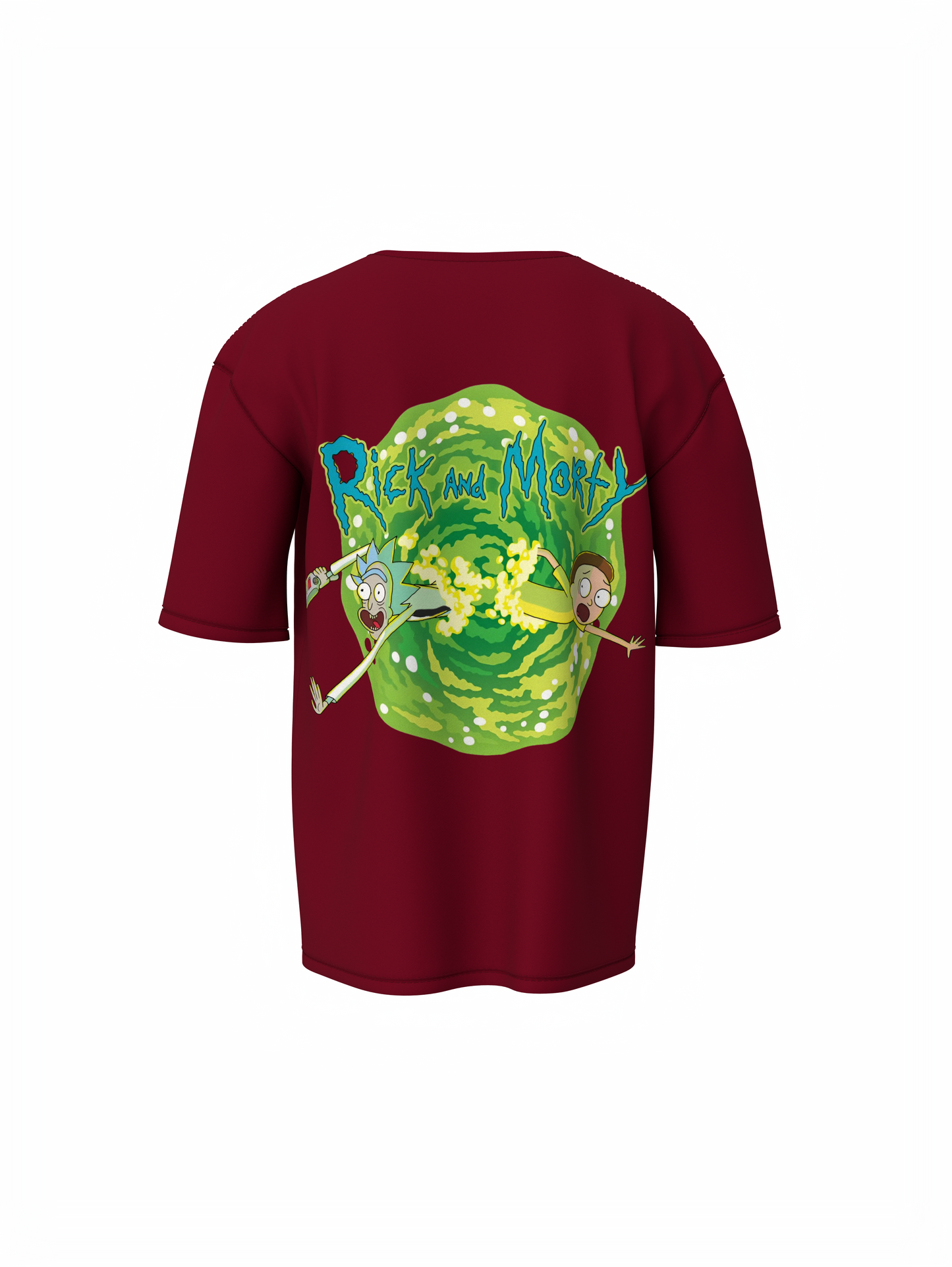 Morty Cartoon Unisex Maroon Oversized T-Shirt – Bold Design