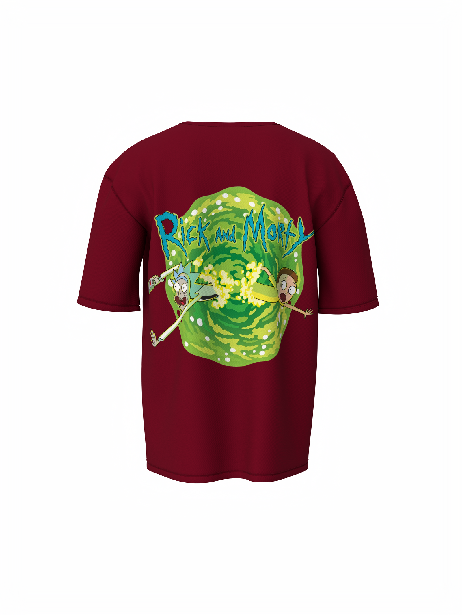 Morty Cartoon Unisex Maroon Oversized T-Shirt – Bold Design
