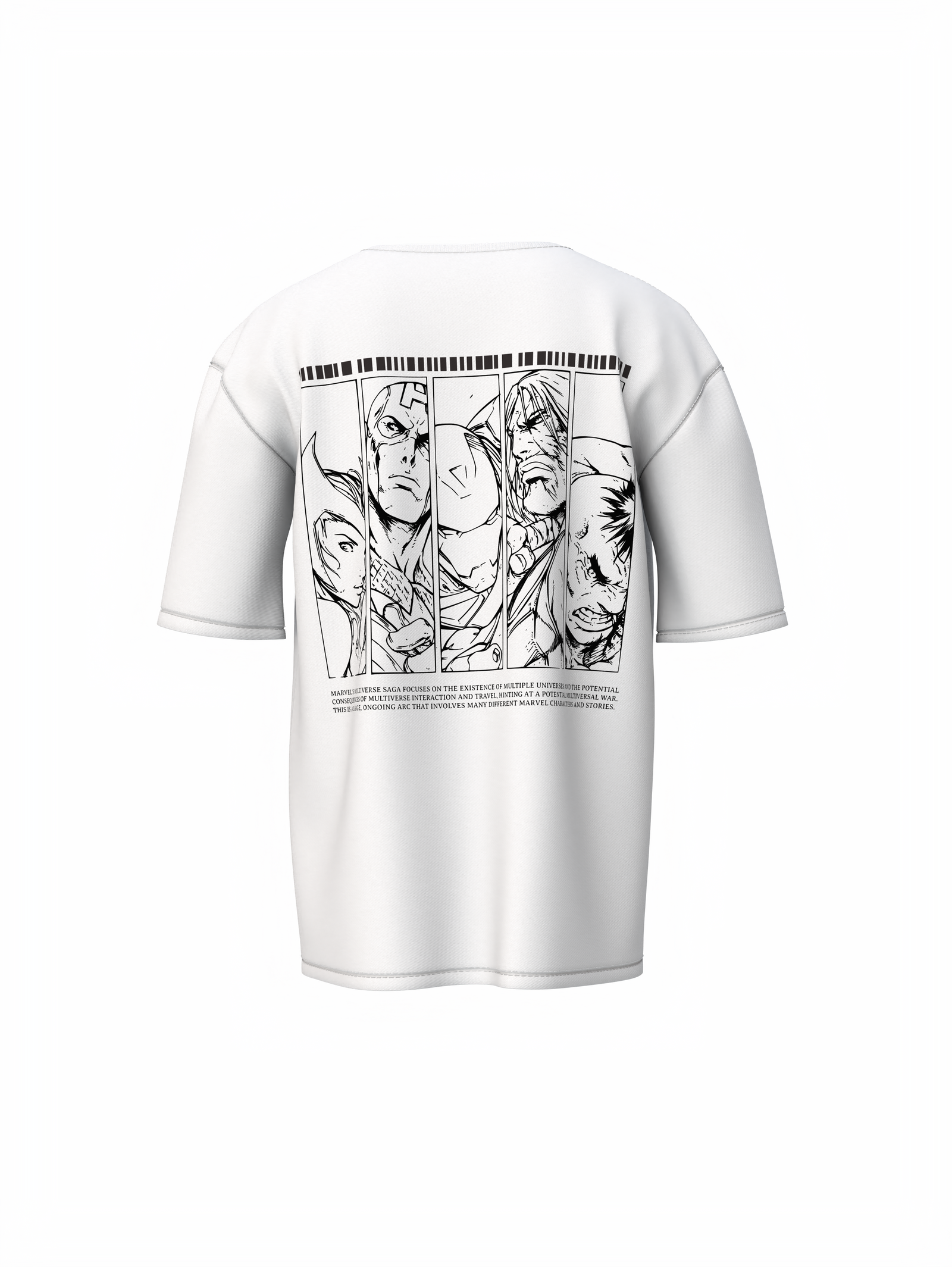 Marvel Characters Oversized T-Shirt – Bold Graphic Streetwear