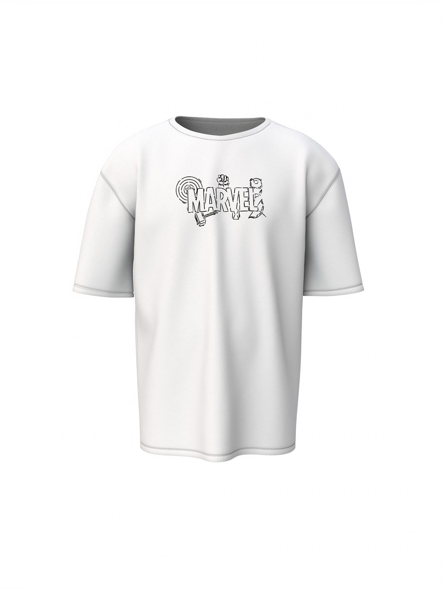 Marvel Characters Oversized T-Shirt – Bold Graphic Streetwear
