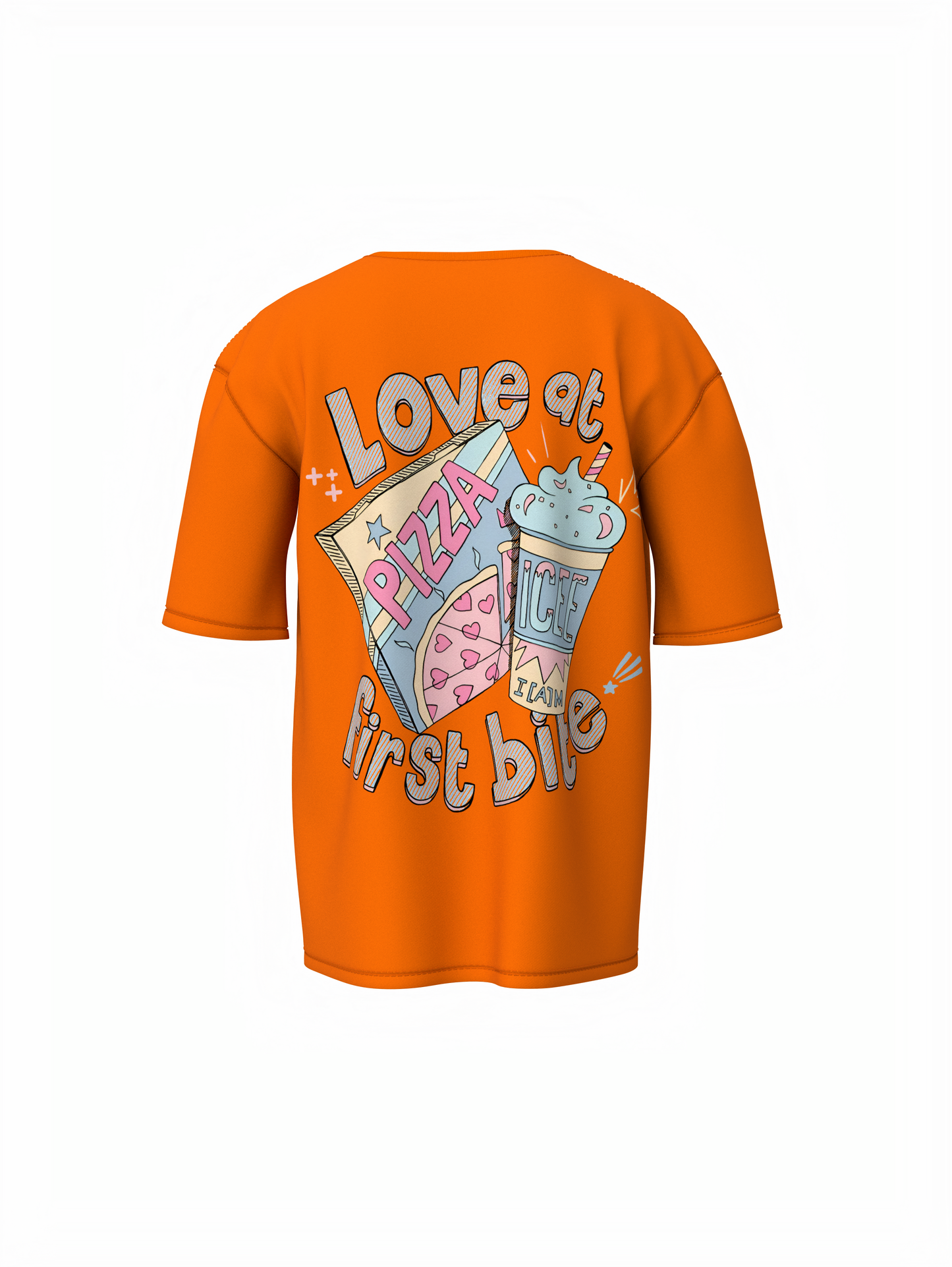 Love at First Bite Orange Oversized T-Shirt Love Vibes Wear