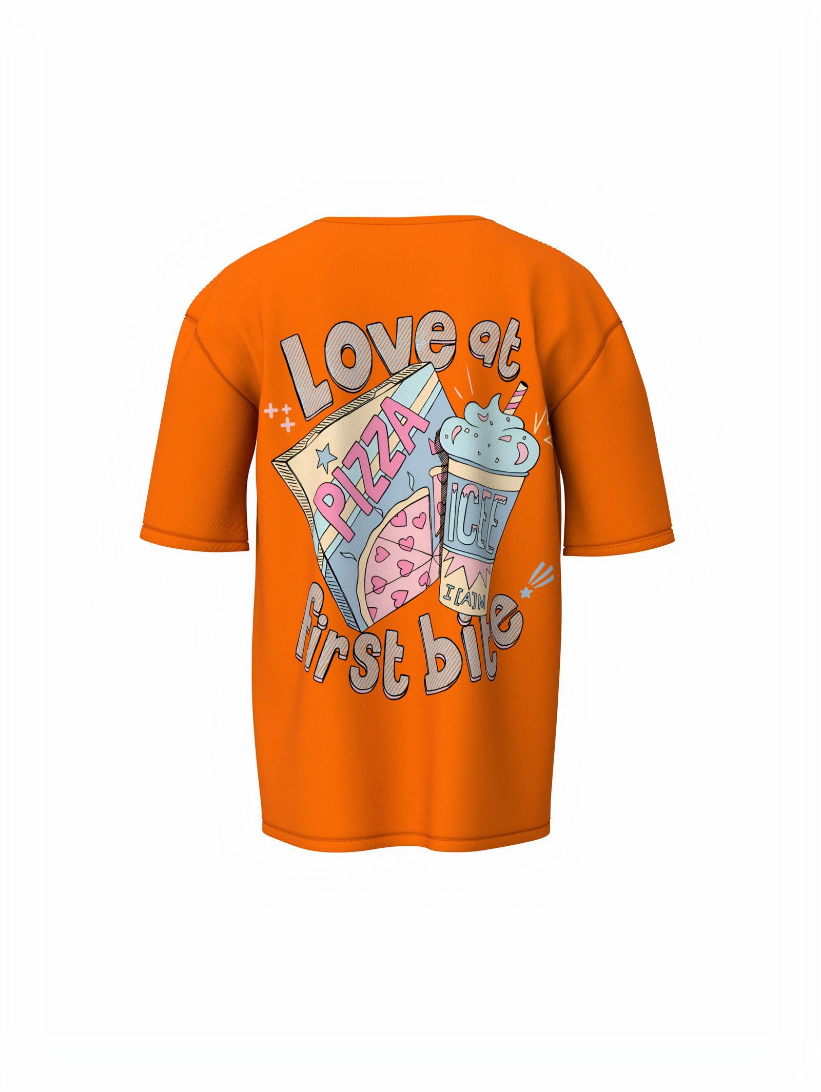 Love at First Bite Orange Oversized T-Shirt Love Vibes Wear