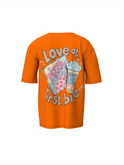Love at First Bite Orange Oversized T-Shirt Love Vibes Wear
